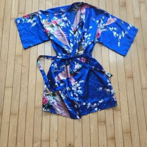 Floral Blue Kimono Robe